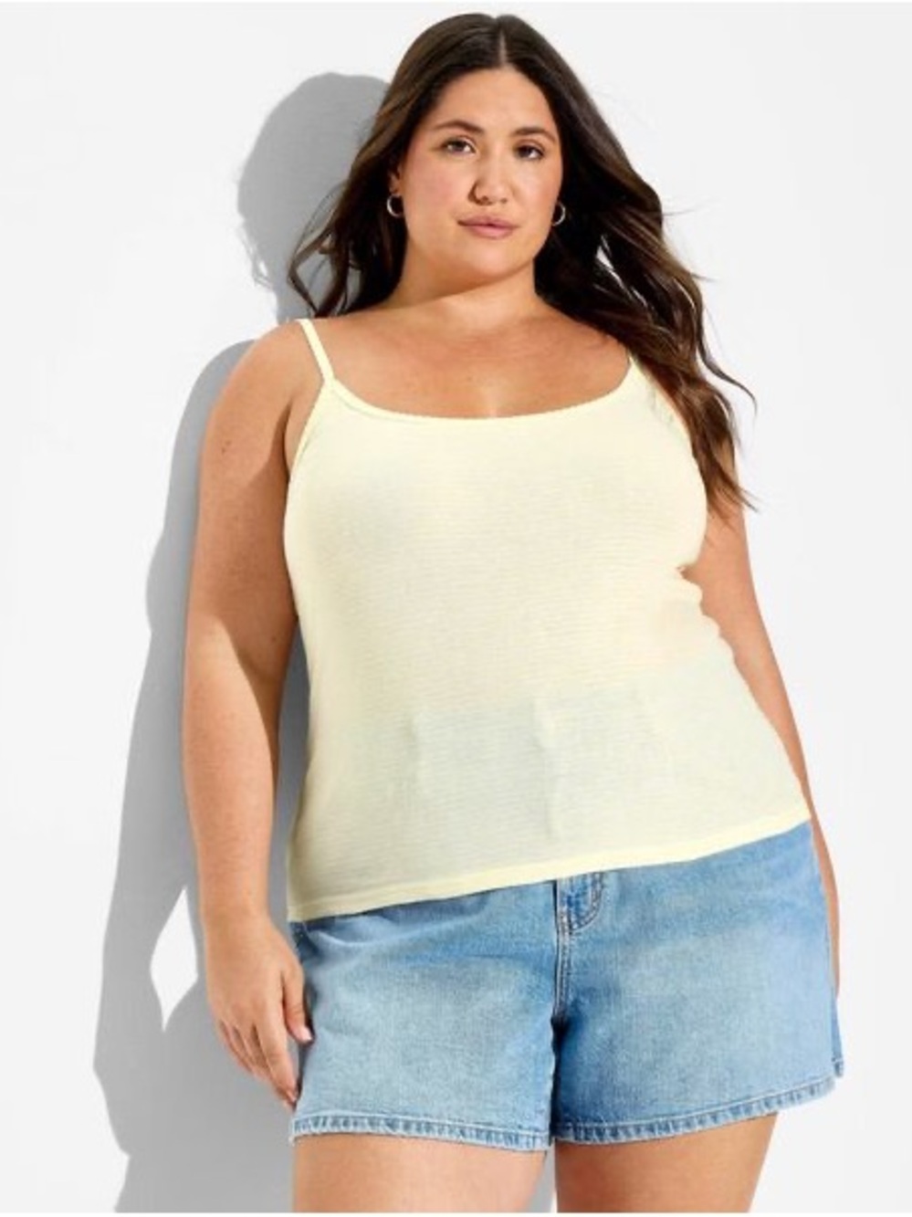 wild fable Cream Slim Ribbed Camisole Tank